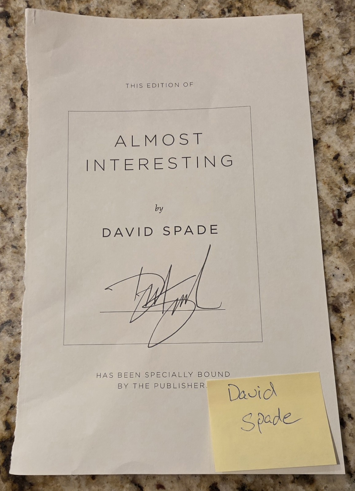 David Spade actor comedian Saturday Night Live Alumni signed Autograph Book CUT 