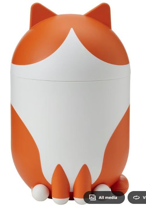 BRAND NEW IKEA GREJSIMOJS CUTE ORANGE WHITE CAT SHAPED PLASTIC CONTAINER 😺😸😸