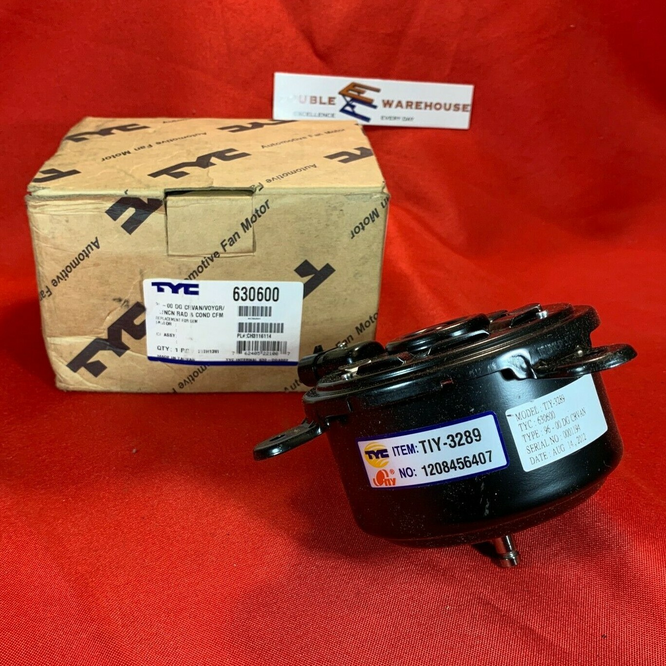 NOS TYC 630600 PM9044 CH3116101 4682516 Radiator Fan Motor 