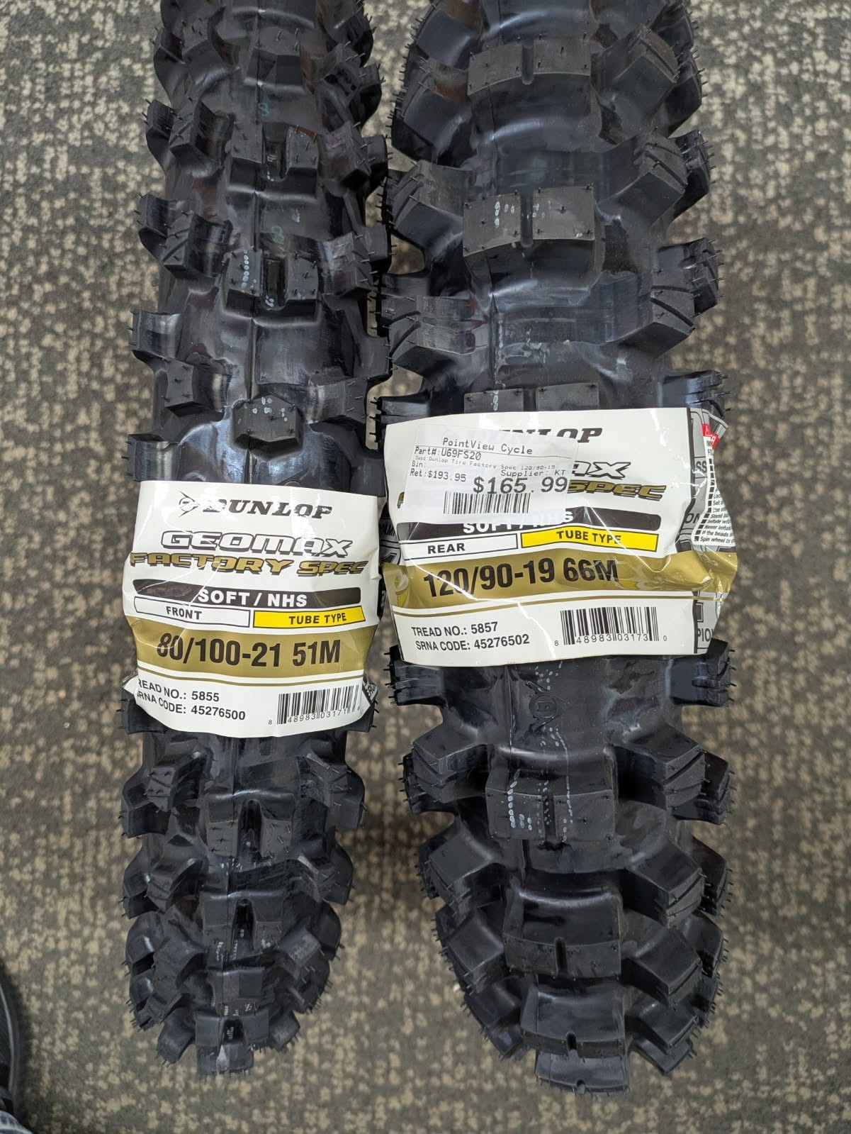 Dunlop Geomax MX34 Factory Spec Tire Set  120/90-19 80/100-21