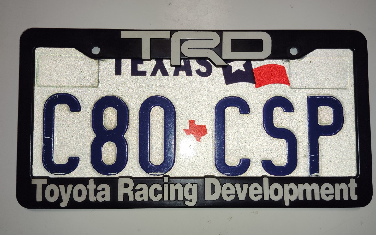 Vintage TRD license plate frame 2001 Toyota Racing Development KAZUMA USA