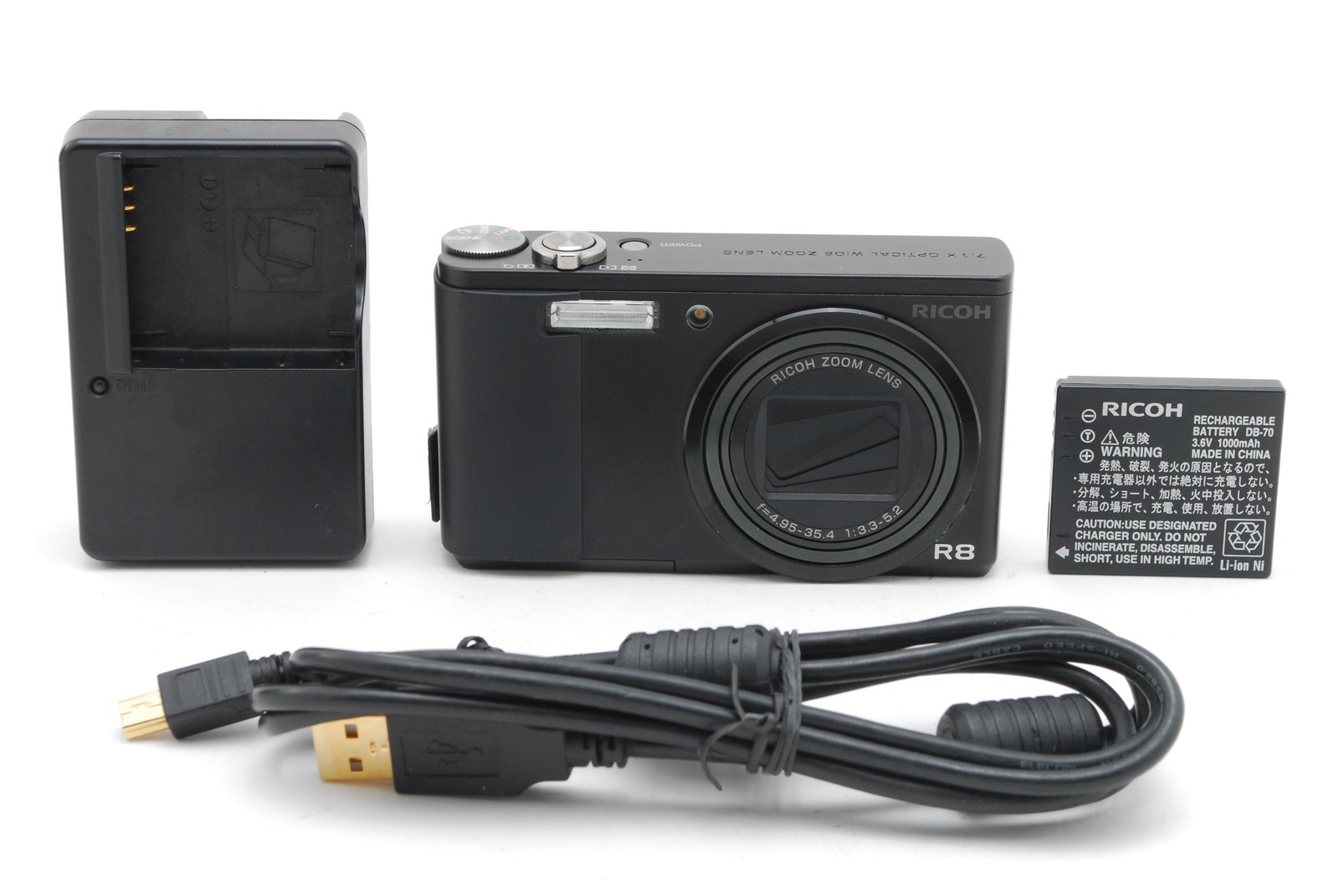 Read*[Near MINT] RICOH R8 Black 10.0MP 7.1x Compact Digital Camera From JAPAN