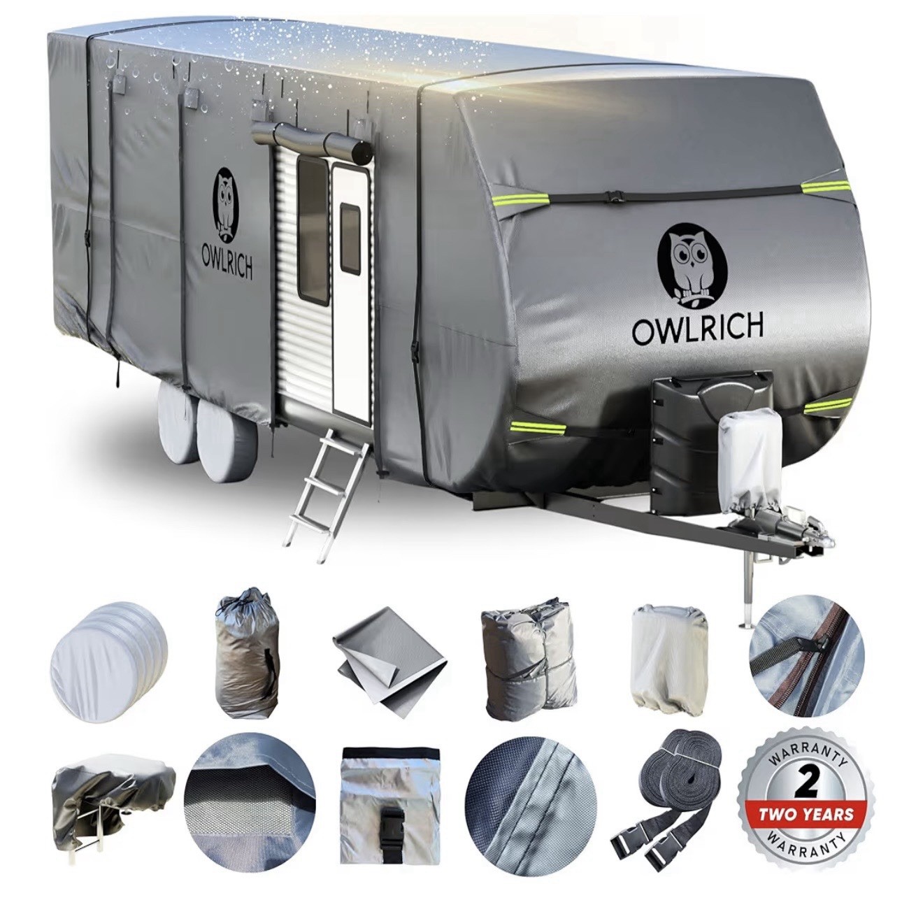 RV Cover With UV Resistant Top Windproof Travel Trailer Cover for 22' to 24’RV