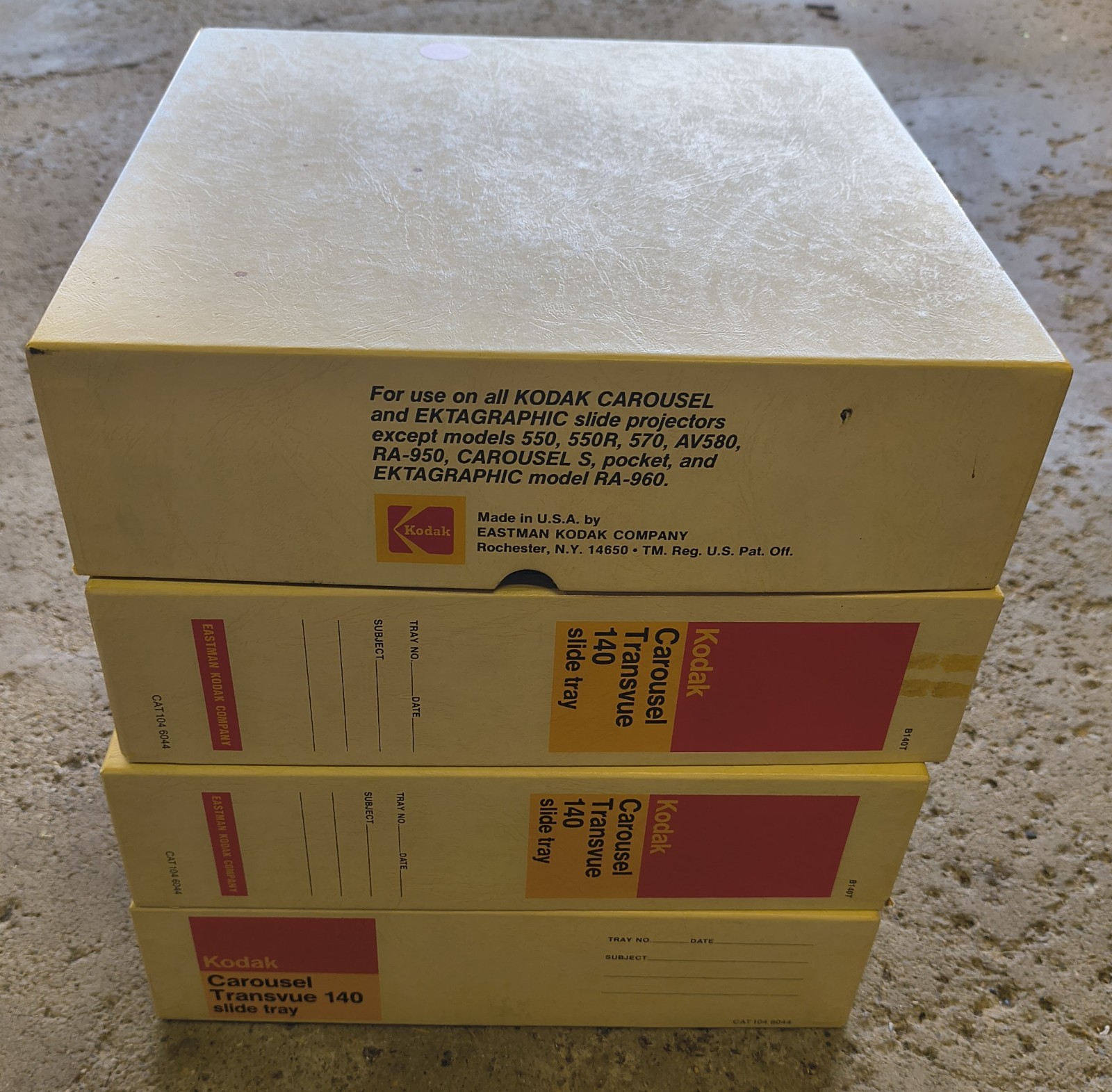 Vintage Kodak Carousel 140 Slide Tray CAT8995193 Genuine Lot of 4 Original Box