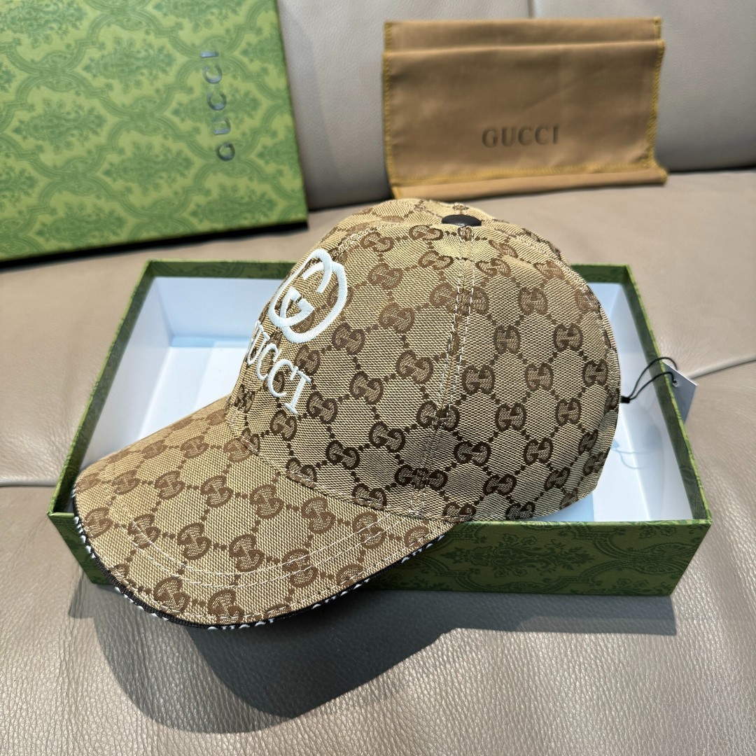 New Fashion Monogram Logo Print&Embroidered Baseball Cap Unisex Adjustable Brown