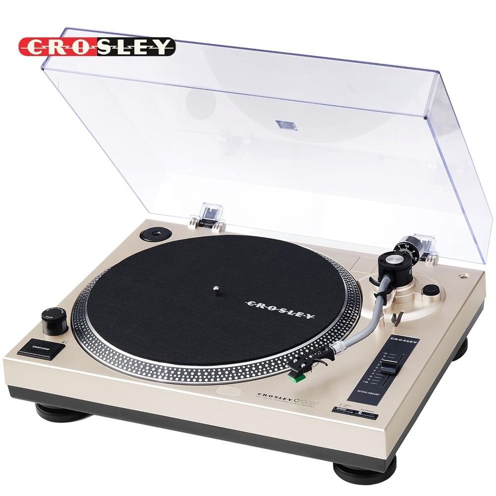 Crosley C100BT-CP C100BT 2-Speed Bluetooth Record Player - Champagne