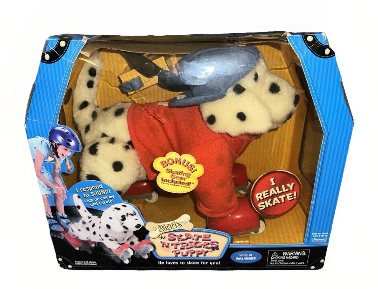 2007 PLAYMATES SKATE \'N TRICKS BLADE PUPPY ROLLERSKATING DALMATION DOG NOS