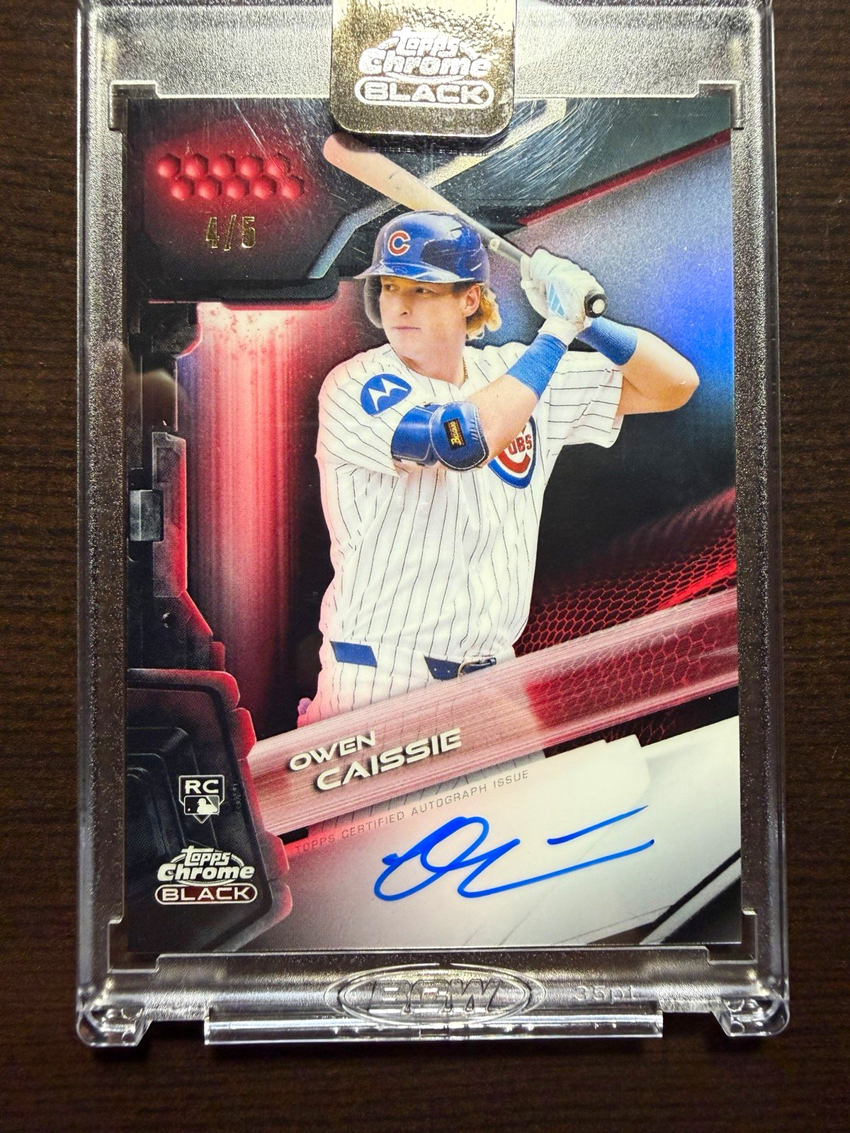 Topps 2026 Chrome Black Owen Caissie Cubs RC Auto /5 #CBA-OC