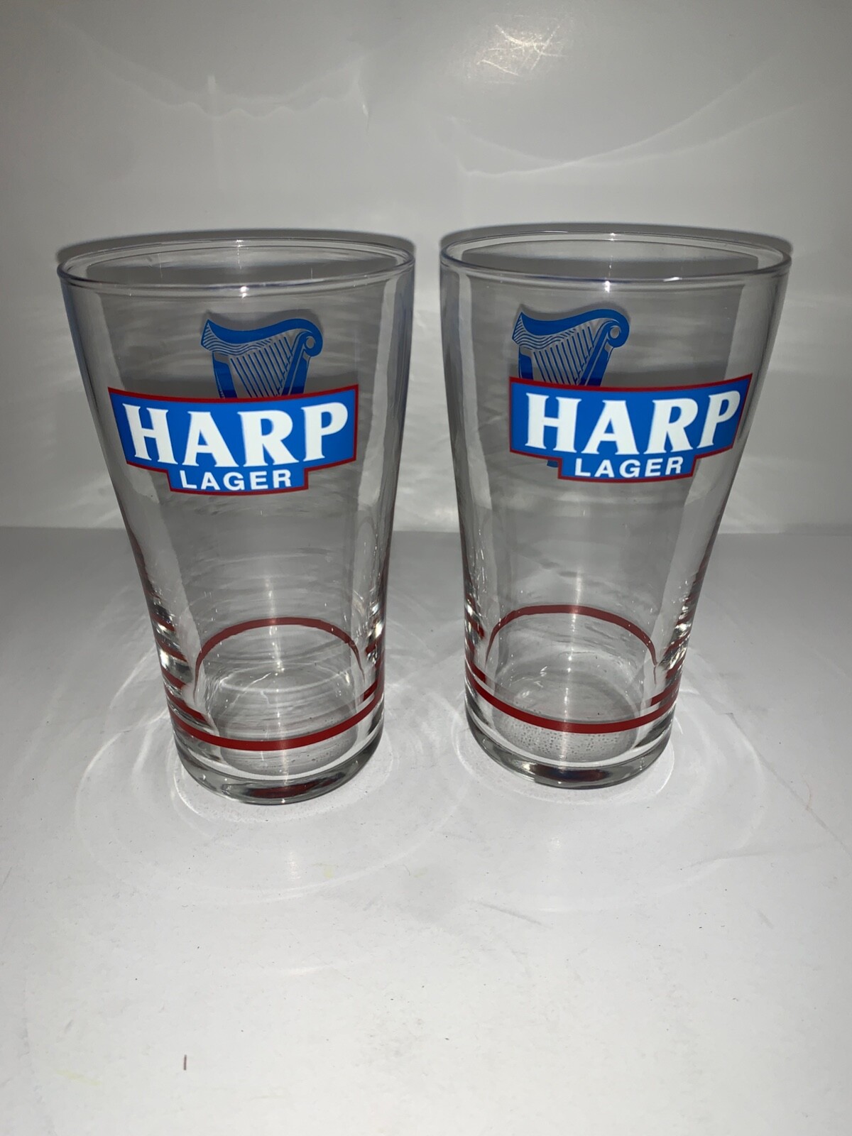 Harp Lager Beer Glasses Set of 2 Brand New 20 Ounce Pints Irish Lager RARE Harp Lager Beer Glasses Set of 2 Brand New 20 Ounce Pints Irish Lager RARE