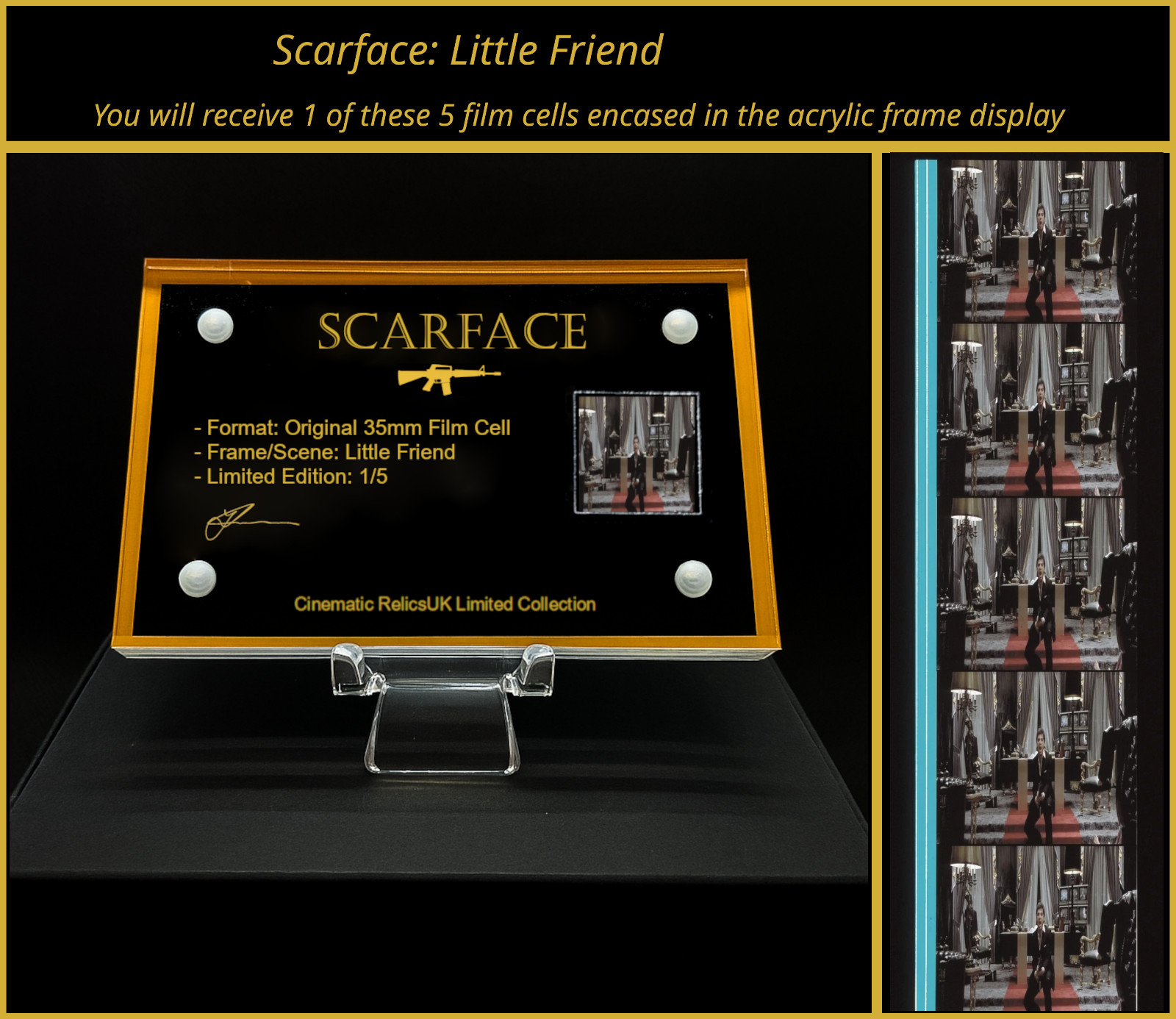 RARE- Scarface - 35mm Film Cell Encased in stylish display