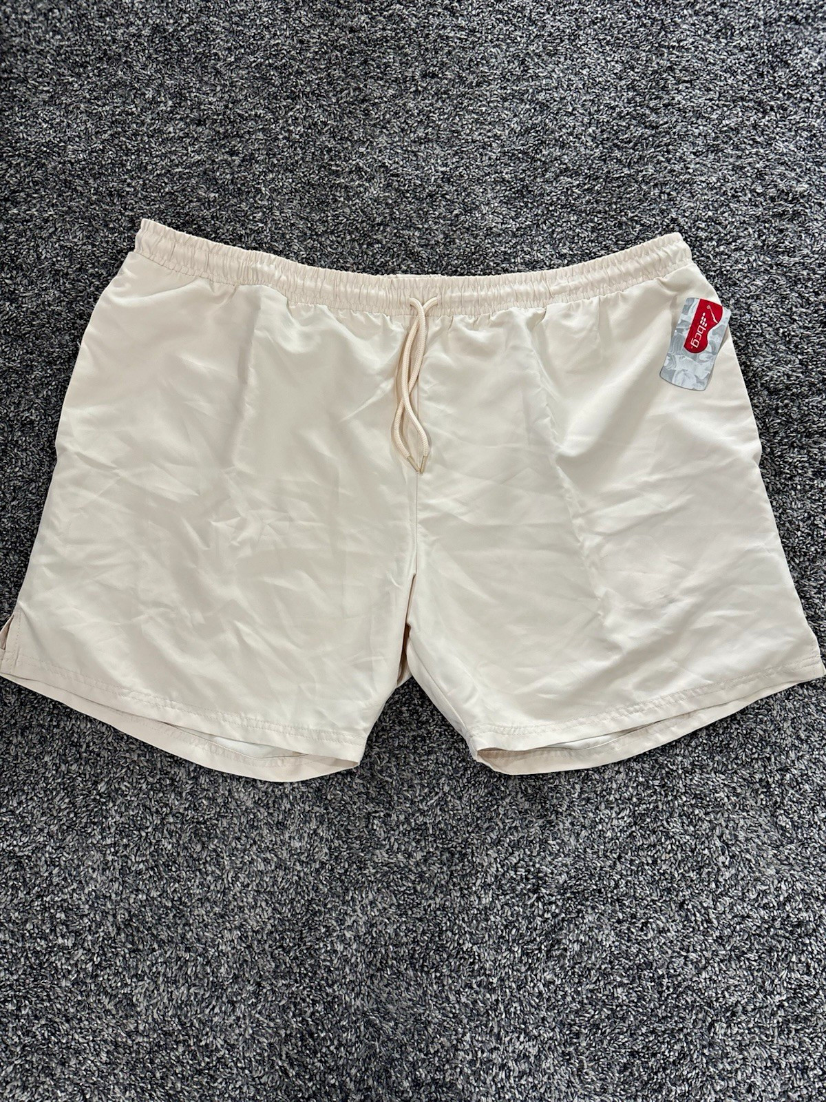 BCG Men’s Beige Solid Shorts Drawstring Elastic BCG Men’s Beige Solid Shorts Drawstring Elastic