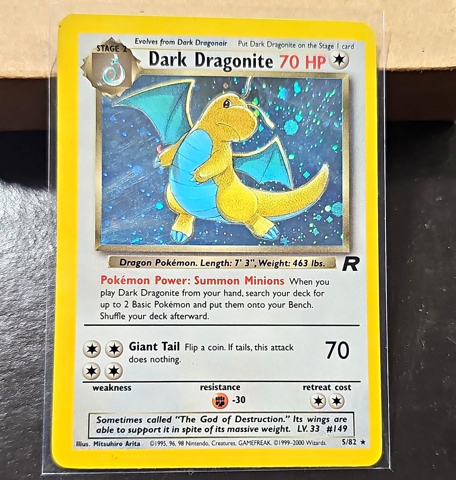 Pokemon TCG Dark Dragonite 5/82 Team Rocket Holo Rare EN 2000 70 HP Stage 2