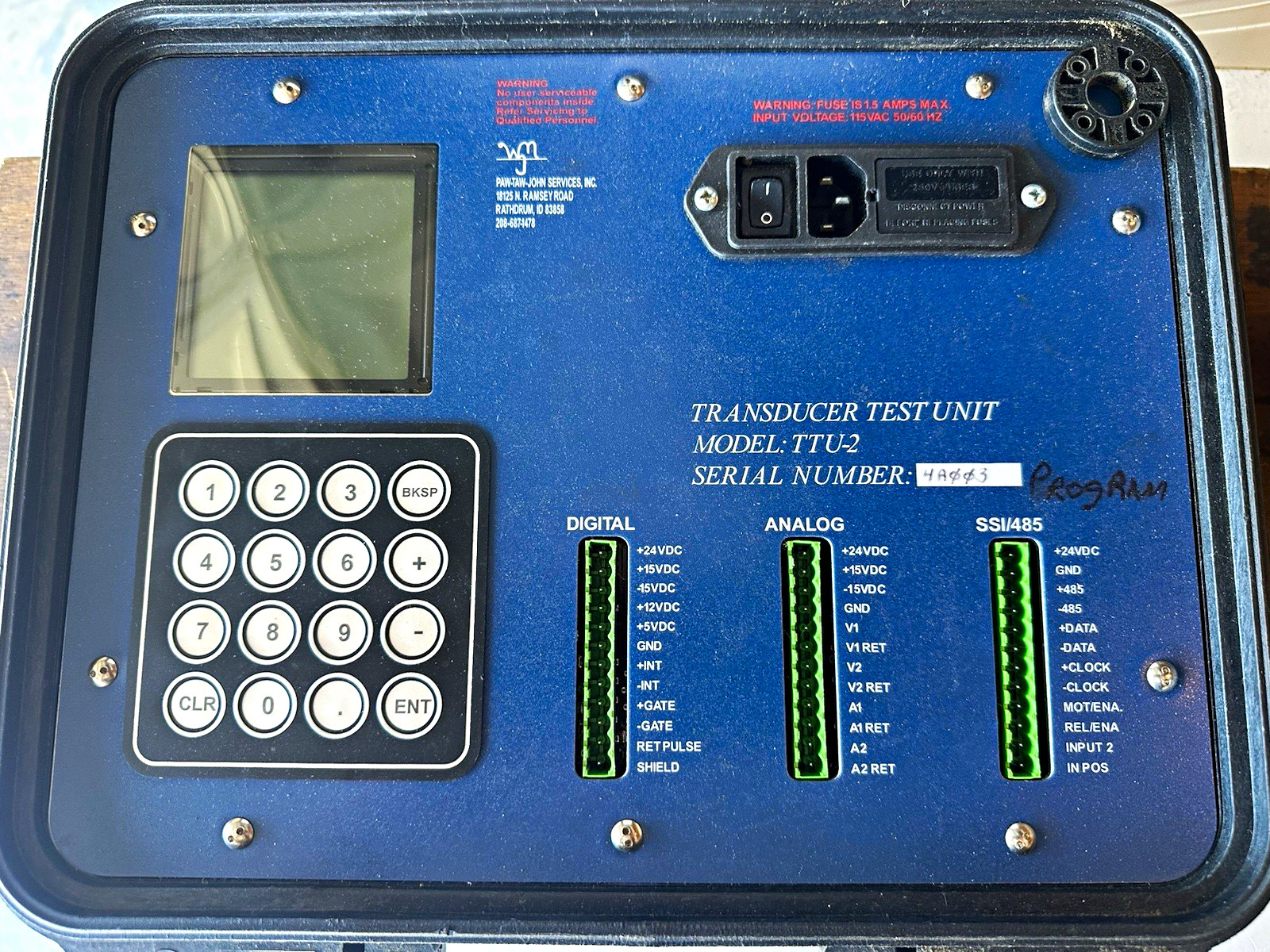 Paw-Taw-John Services Inc TTU-2 Transducer Test Unit MPN TTU-2