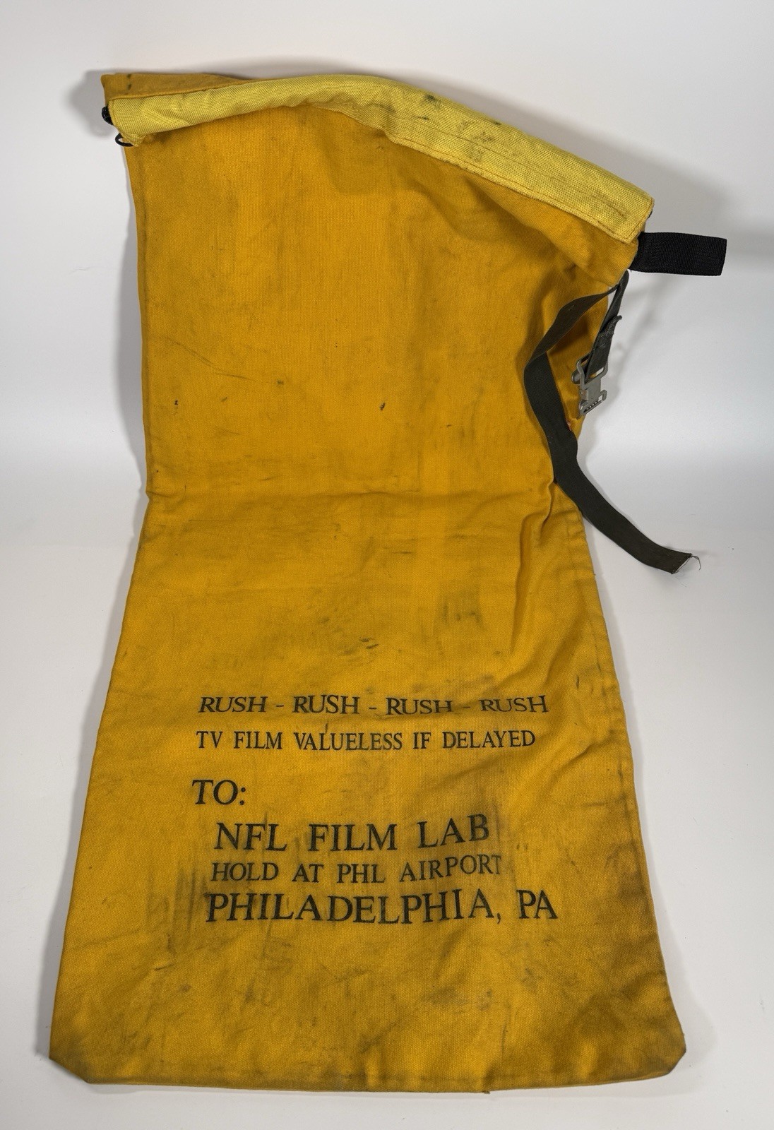 Ultra Rare Vintage NFL Films Canvas Media Transport Sack Bag PHL Airport 60s