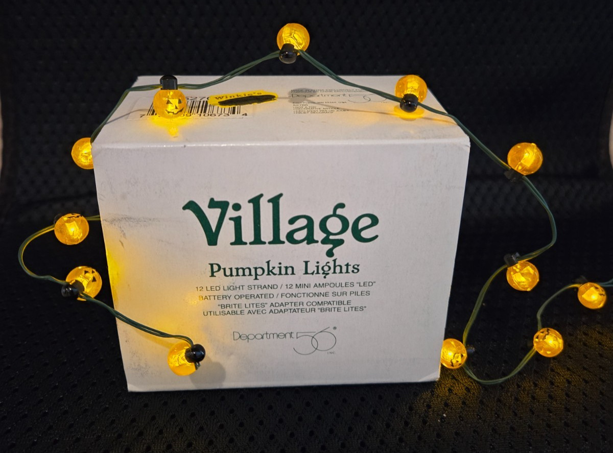 VINTAGE Department 56 Pumpkin Light Strand - 12 Mini LED Lights #52700 - NEW