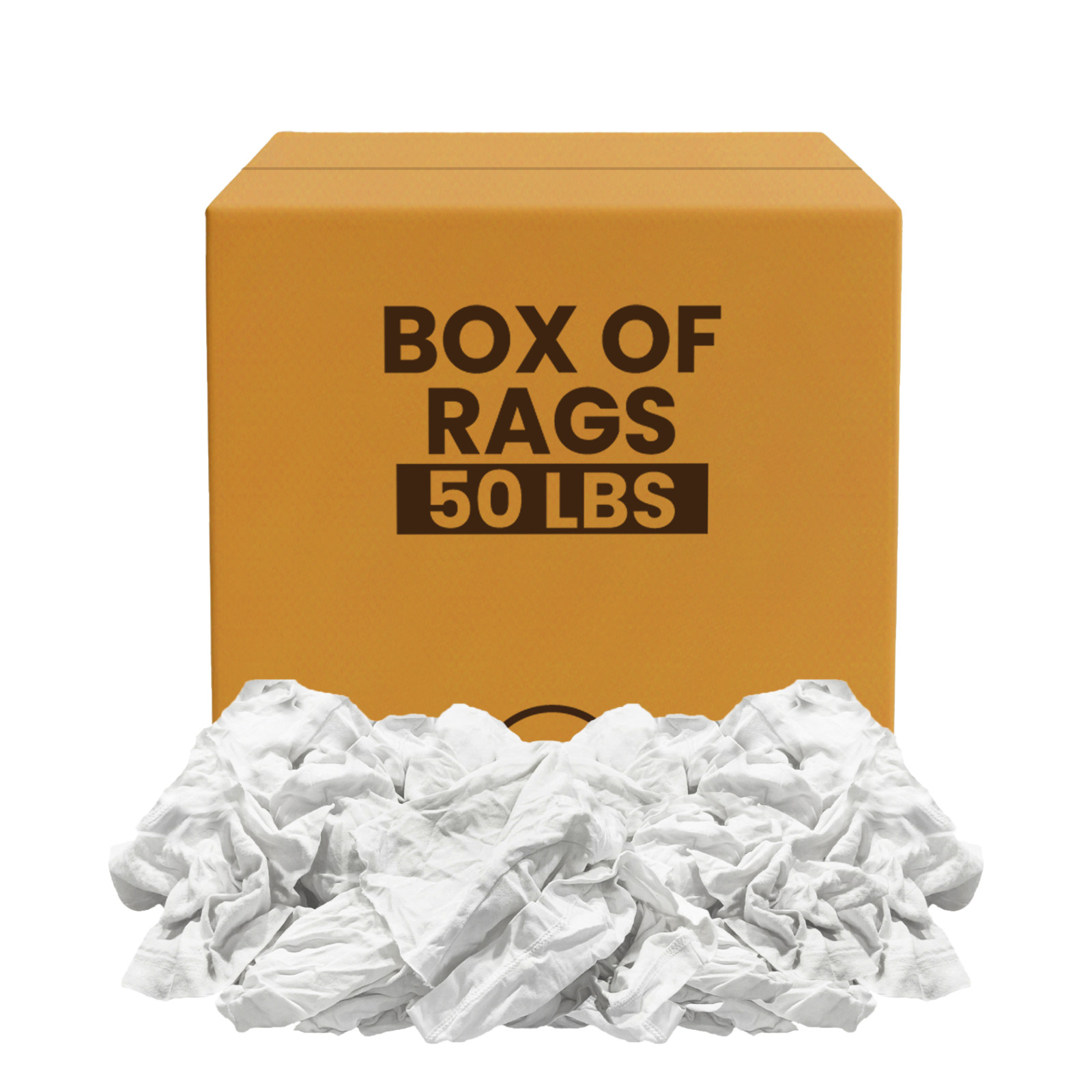 Recycled White Knit 100% Cotton Cleaning Rags 50 lbs. Box - Multipurpose Use