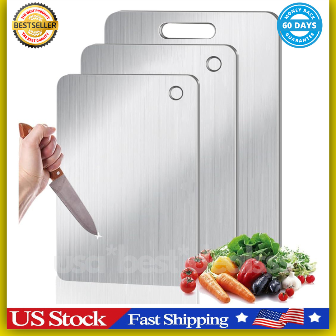 Titanium Cutting Board Set of 3, 100% Pure Titanium Cutting Boards for Kitchen