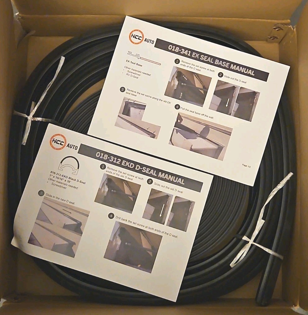 RV Slide Out Seal, Combo RV Slide Out Black Rubbers 018-312-EKD & 018-341 EK