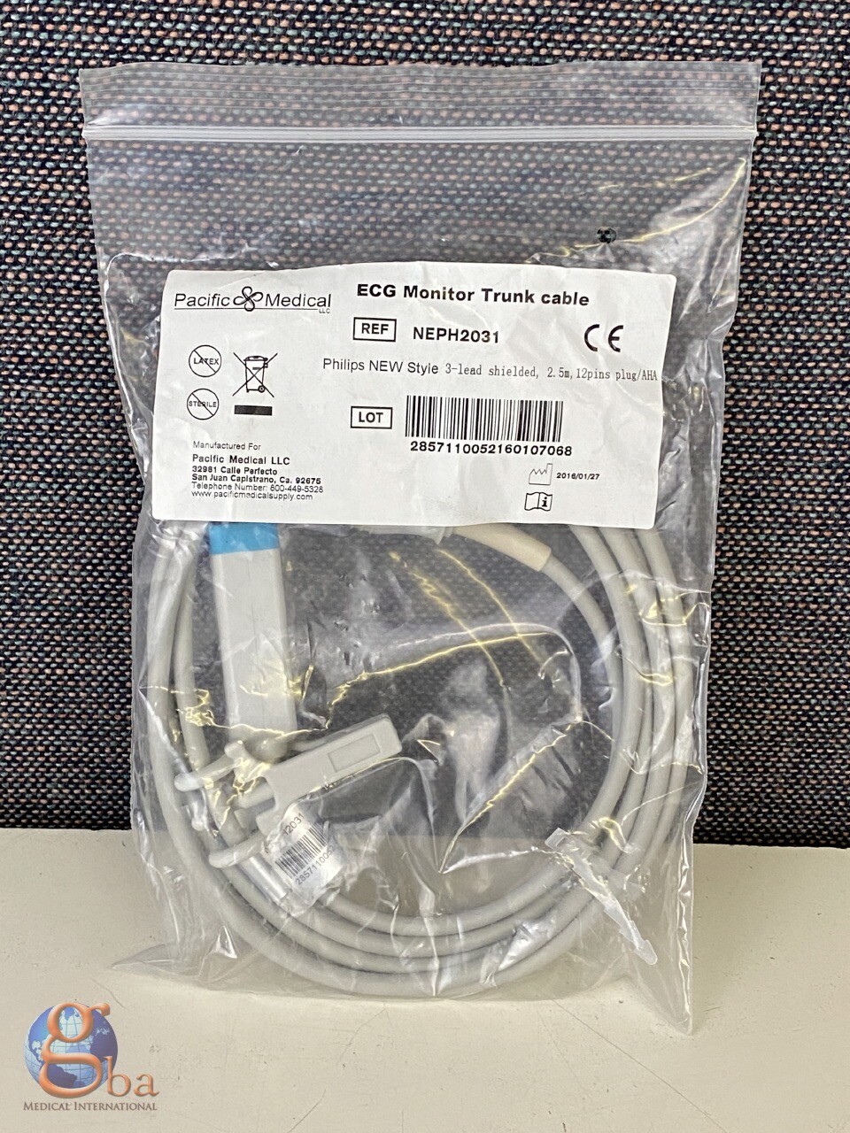 NEW Pacific Medical ECG Monitor Trunk Cable 12 Pin to 3 Pin NEPH2031 M1669A 
