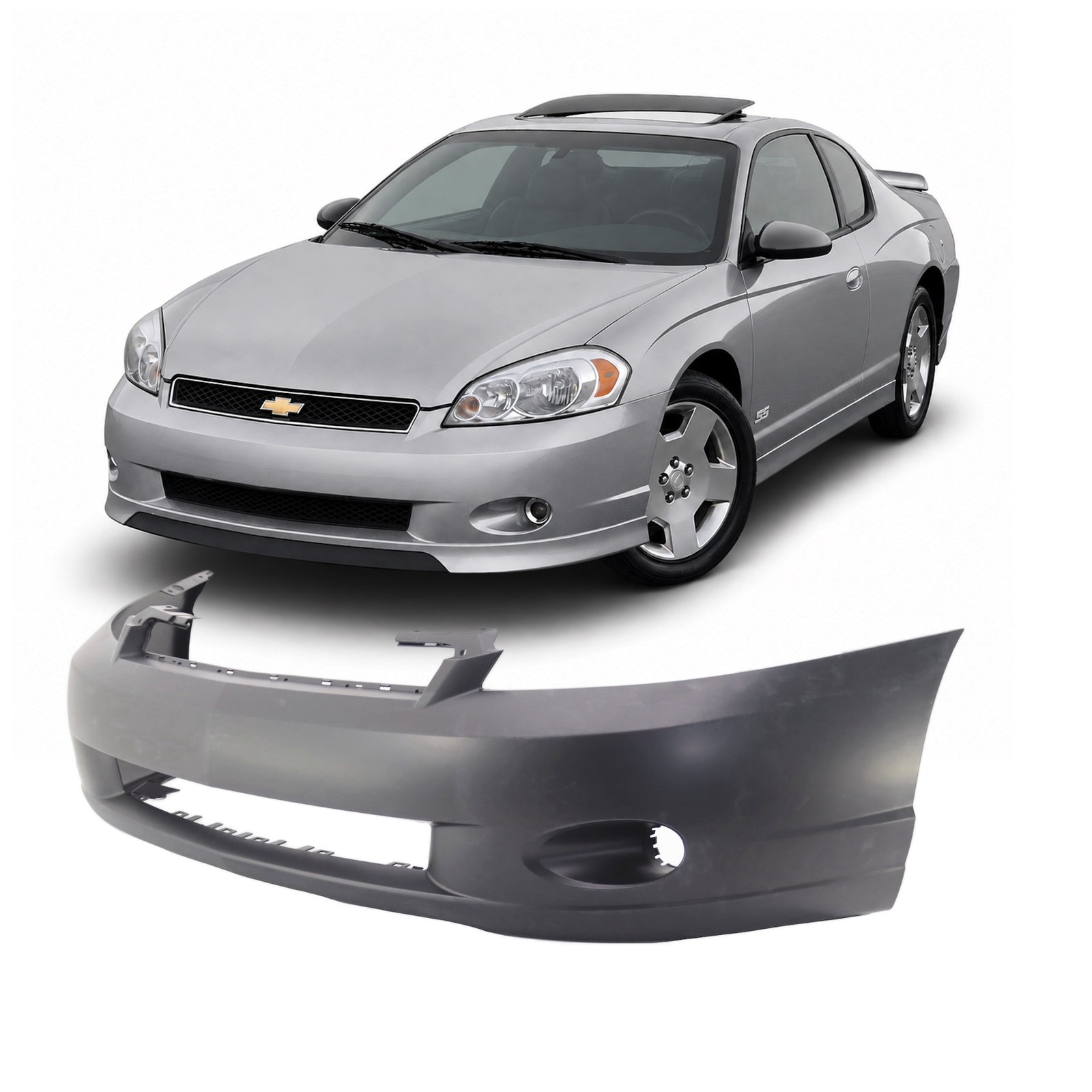 2006-2007 Chevrolet Monte Carlo Primed Front Bumper Cover GM1000765 89025784