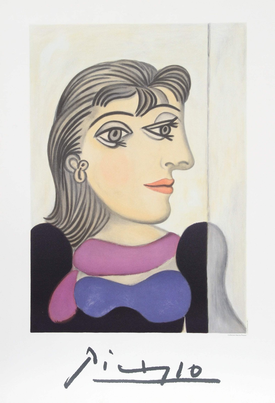 Buste de Femme au Foulard Mauve