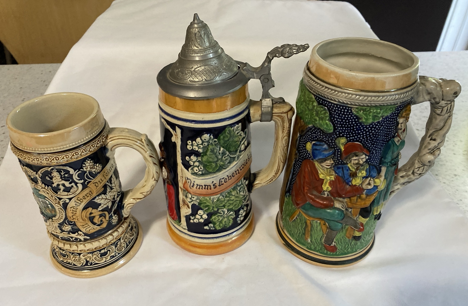 3 Vintage German Beer Steins Marzi & Remy  - West Germany  - Unknown