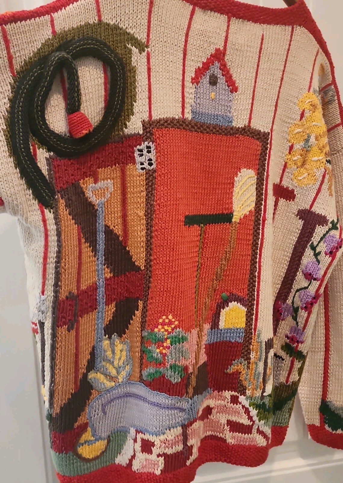 Berek 3D Knit Cardigan Sweater Gardening Plant Lady Grandmacore Wearable Art Berek 3D Knit Cardigan Sweater Gardening Plant Lady Grandmacore Wearable Art