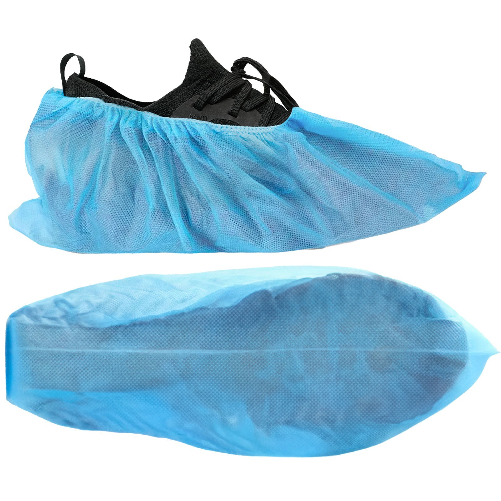 100 PCs (50 Pair) Disposable Shoe Covers by OMNIA ONE | Blue Non-Woven