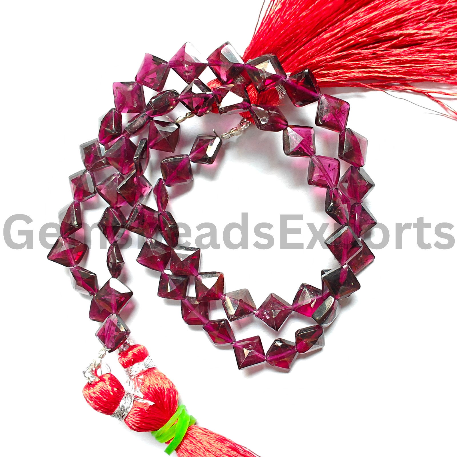 7.50-8.50 MM, Natural Pink Rhodolite Garnet Beads, Briolette Faceted Fancy Stone