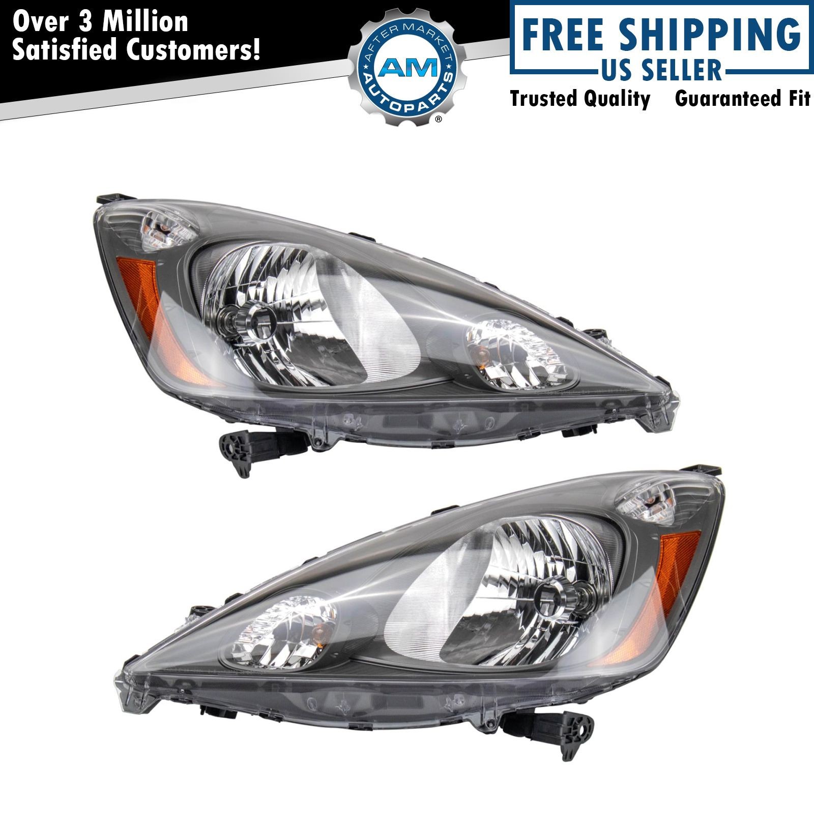 Headlight Assembly Pair LH RH 2pc for 2009-2014 Honda Fit