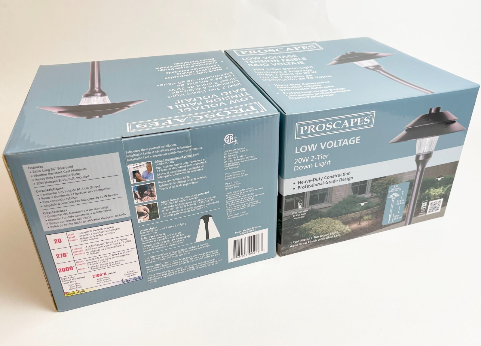 2 PACK - Malibu Proscapes 20W 2-Tier Landscape Down Light Pathway Outdoor Metal