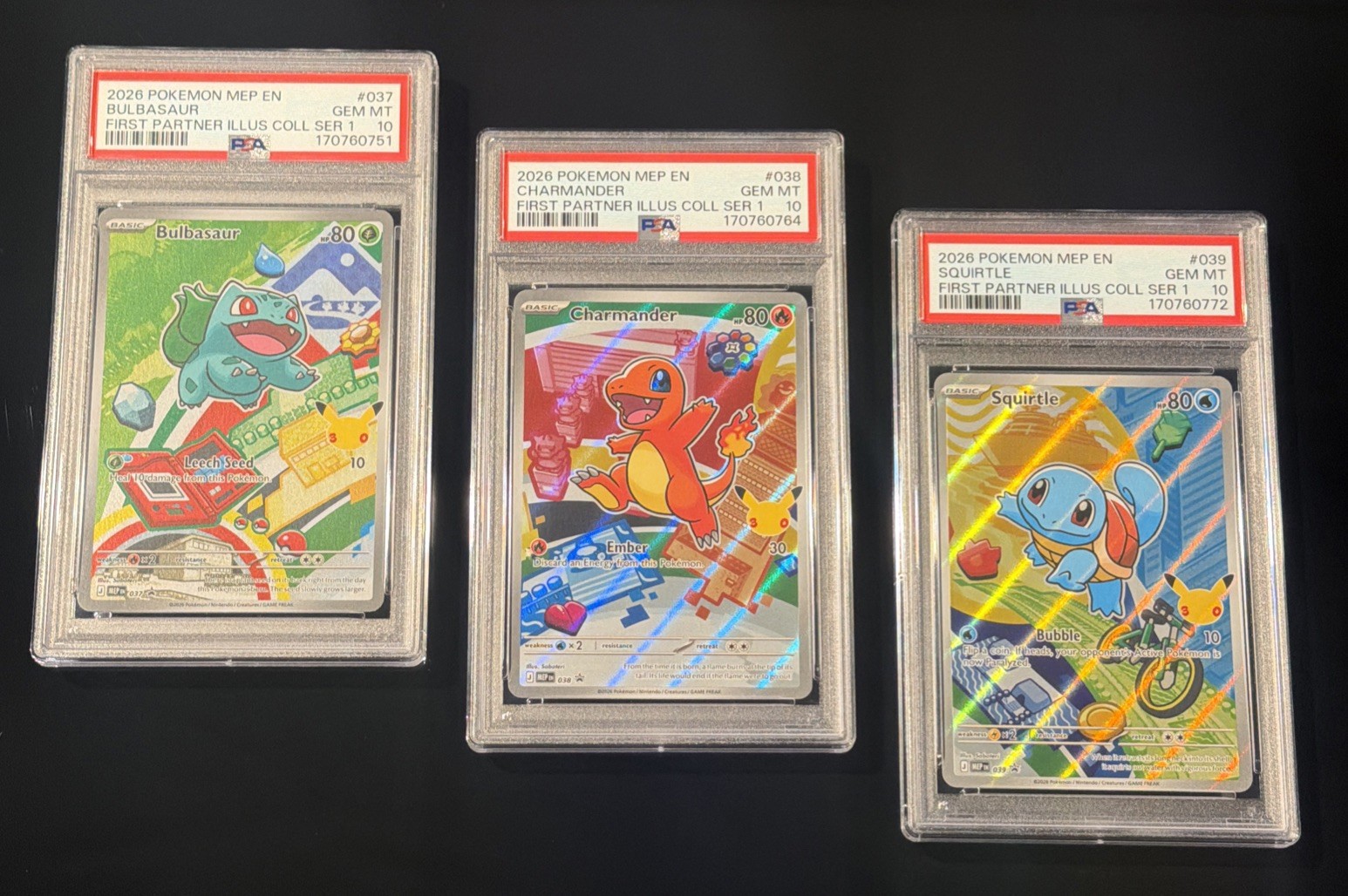 2026 Pokemon First Partner Kanto Starters PSA 10 3-Card NONSequential Series 1 2026 Pokemon First Partner Kanto Starters PSA 10 3-Card NONSequential Series 1