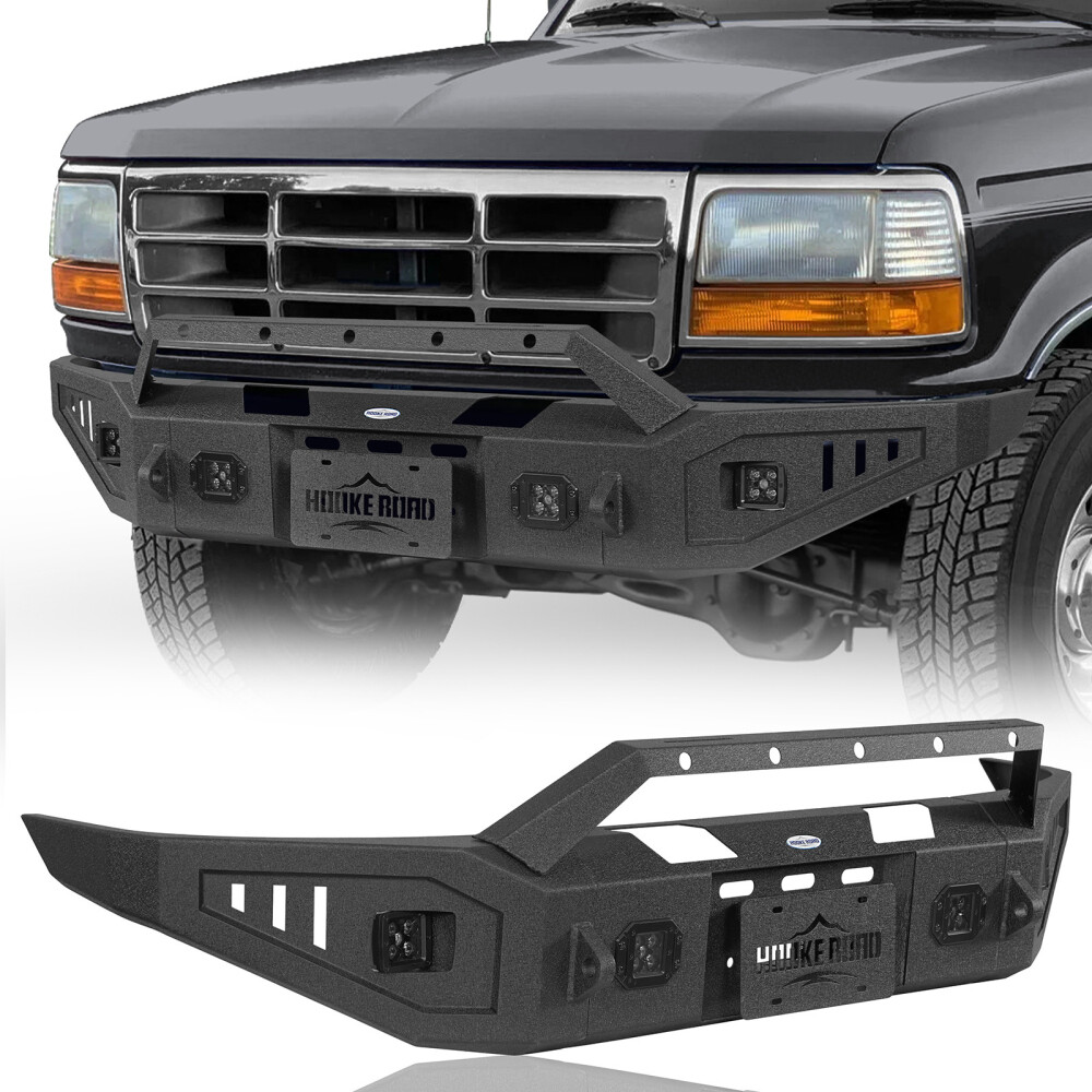 Fit 92-96 Ford Bronco F-150 F-250 F-350 Front Bumper w/ Winch Plate Pickup Truck
