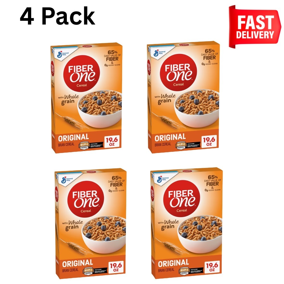 Fiber One Cereal, Original Bran (19.6 oz, 4 pk.) Free & Fast Shipping Fiber One Cereal, Original Bran (19.6 oz, 4 pk.) Free & Fast Shipping