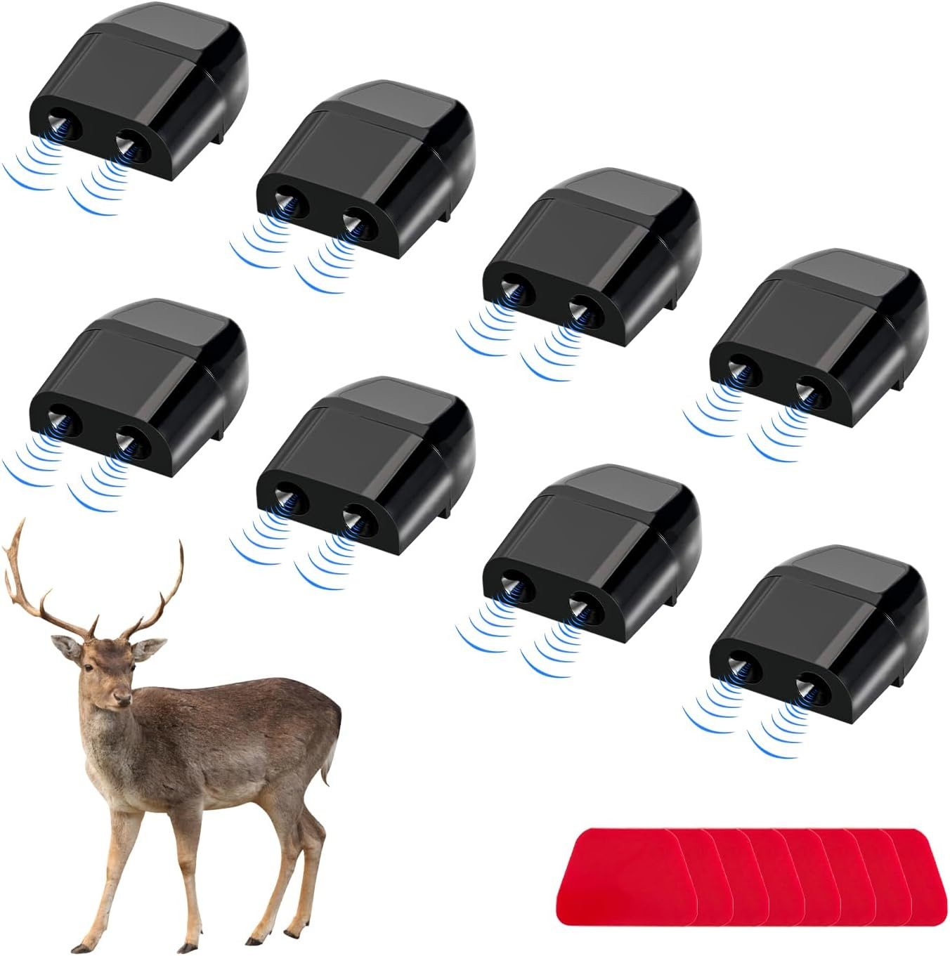 SHMZK 8 PCS Deer Whistles for Car, Animal Warning 8 PCS, Black