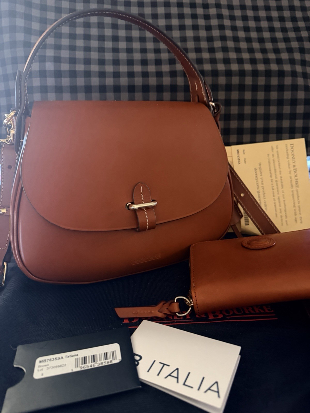 👜 Dooney & Bourke Alto Tatiana Bag #MB7635SA Brown Real Italian Leather 👜
