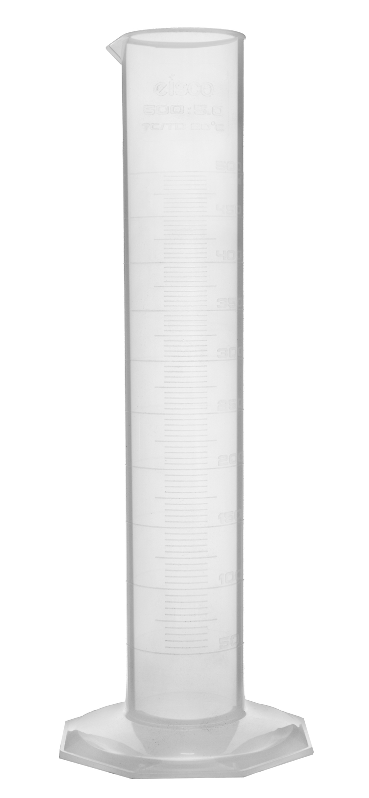 Eisco Labs 500ml Measuring Cylinder, Class B - US Sourced Polypropylene