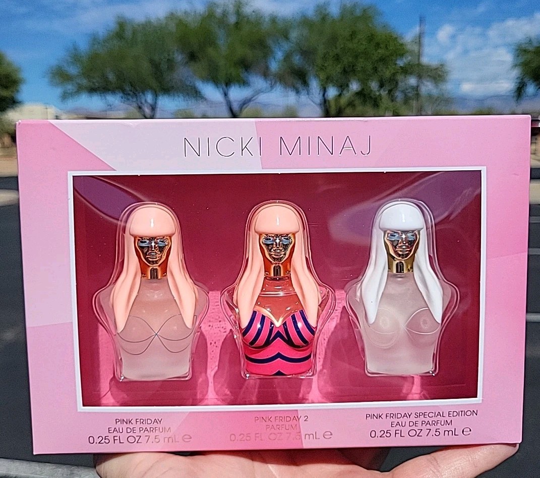 Nicki Minaj Pink Friday Eau de Parfum 3 Piece Miniature Mini Perfume Gift Set 