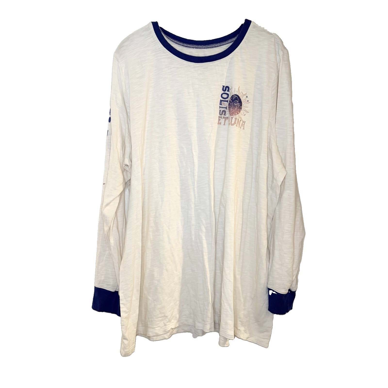 Torrid Luna Classic Fit Super Soft Slub Ringer Long Sleeved Crew Tee Witchy Moon
