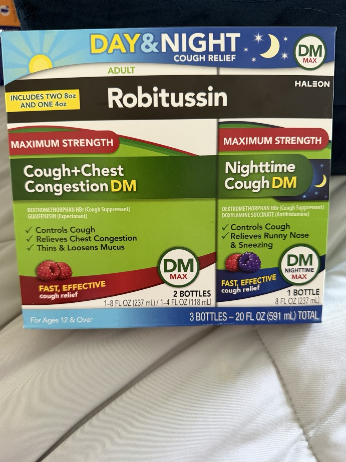 Robitussin Maximum Strength Day & Night  Cough + Chest Congestion DM 8 Fl Oz