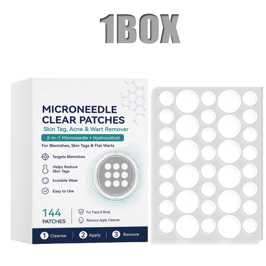 1-3BOX Microneedle Patches 144pcs, Skin Tag Wart Acne Remover Patches ~2026 NEW
