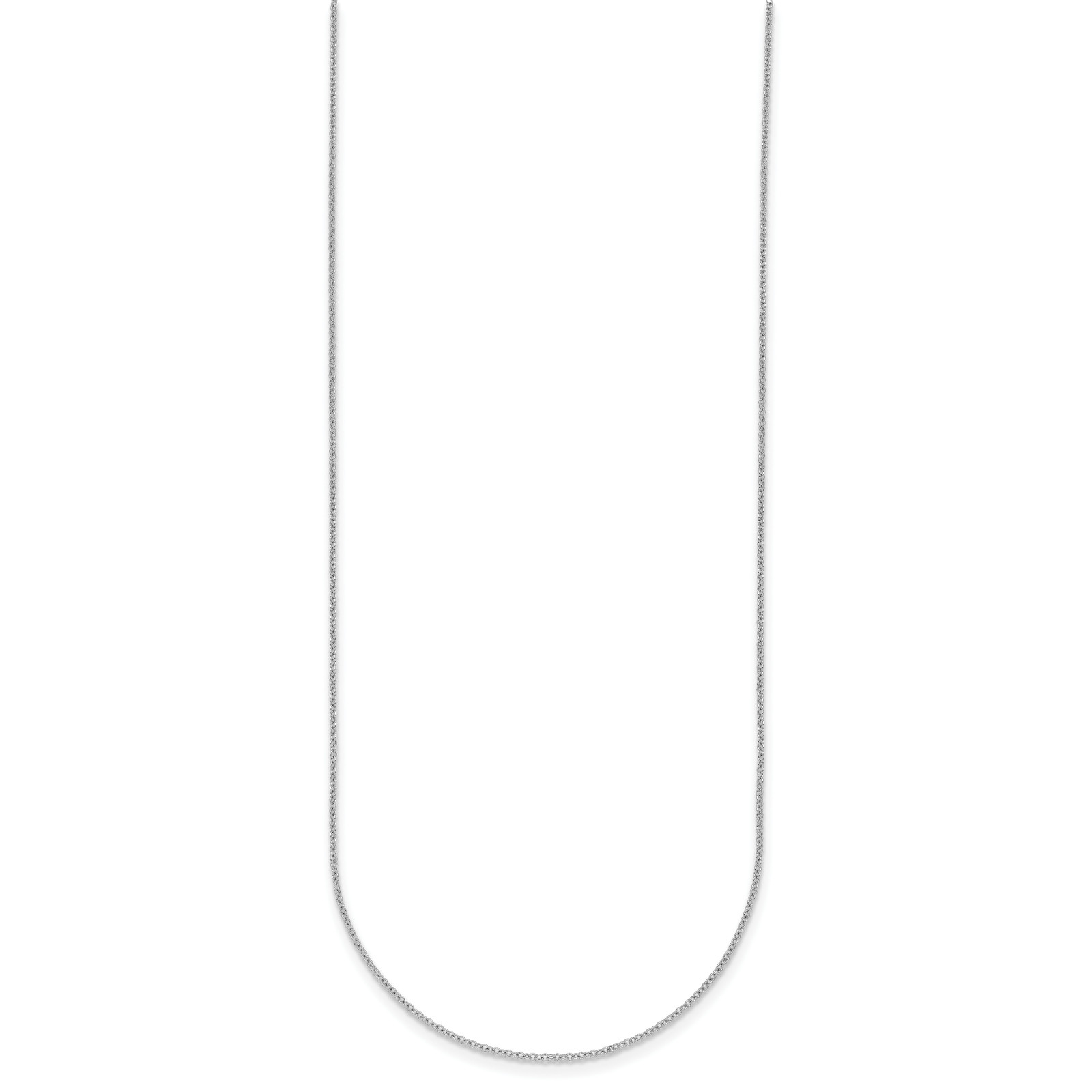 Herco 1.1mm Cable 18 Inch Chain Necklace 18k White Gold Rhodium-Plated Solid