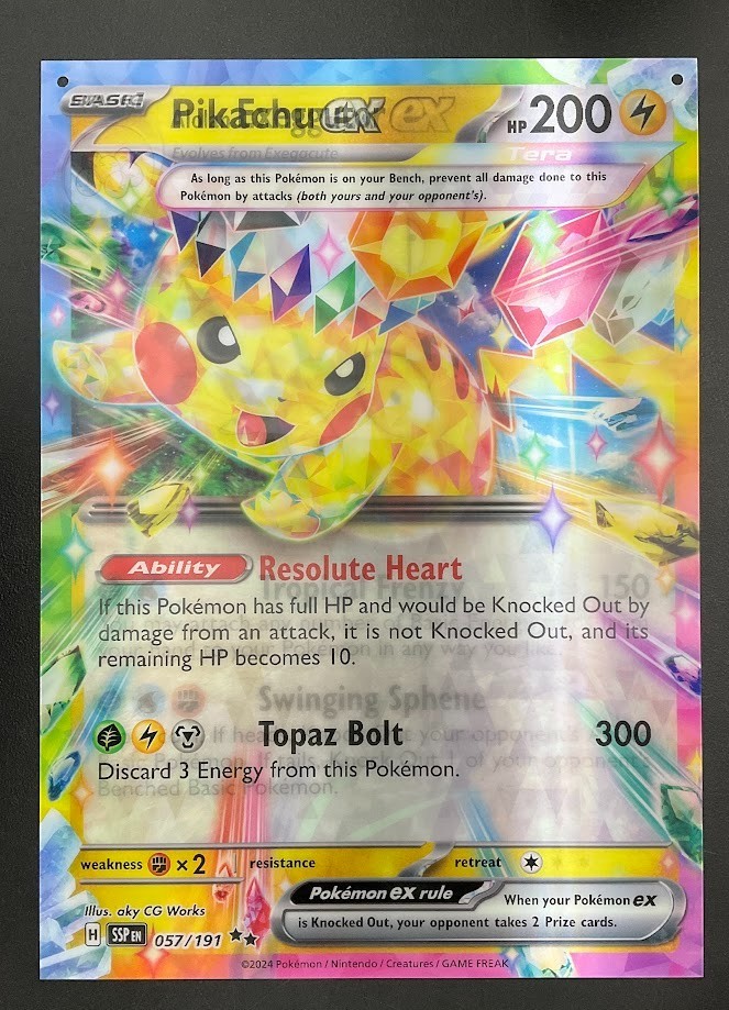Pikachu ex / Alolan Exeggutor ex Pokemon Lenticular Sign