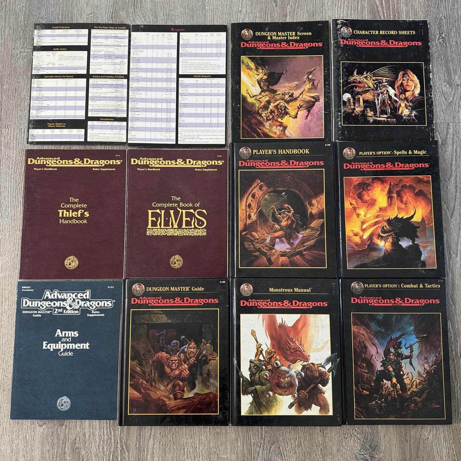 AD&D 2nd Edition TSR Book Lot Player Handbook DM Guide Monstrous Manual Screen