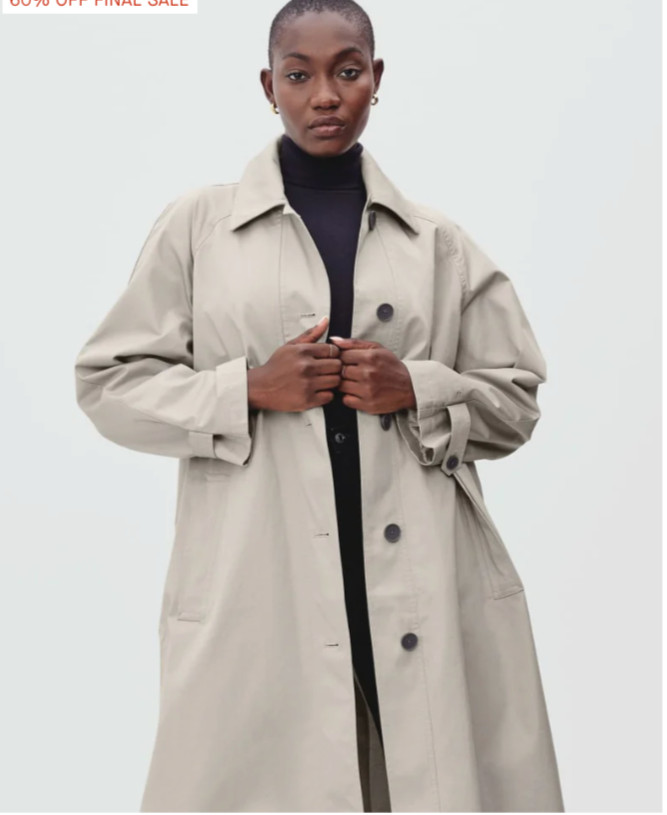 $228 EVERLANE The Long Mac Trench Coat in Stone EUC/sz S $228 EVERLANE The Long Mac Trench Coat in Stone EUC/sz S