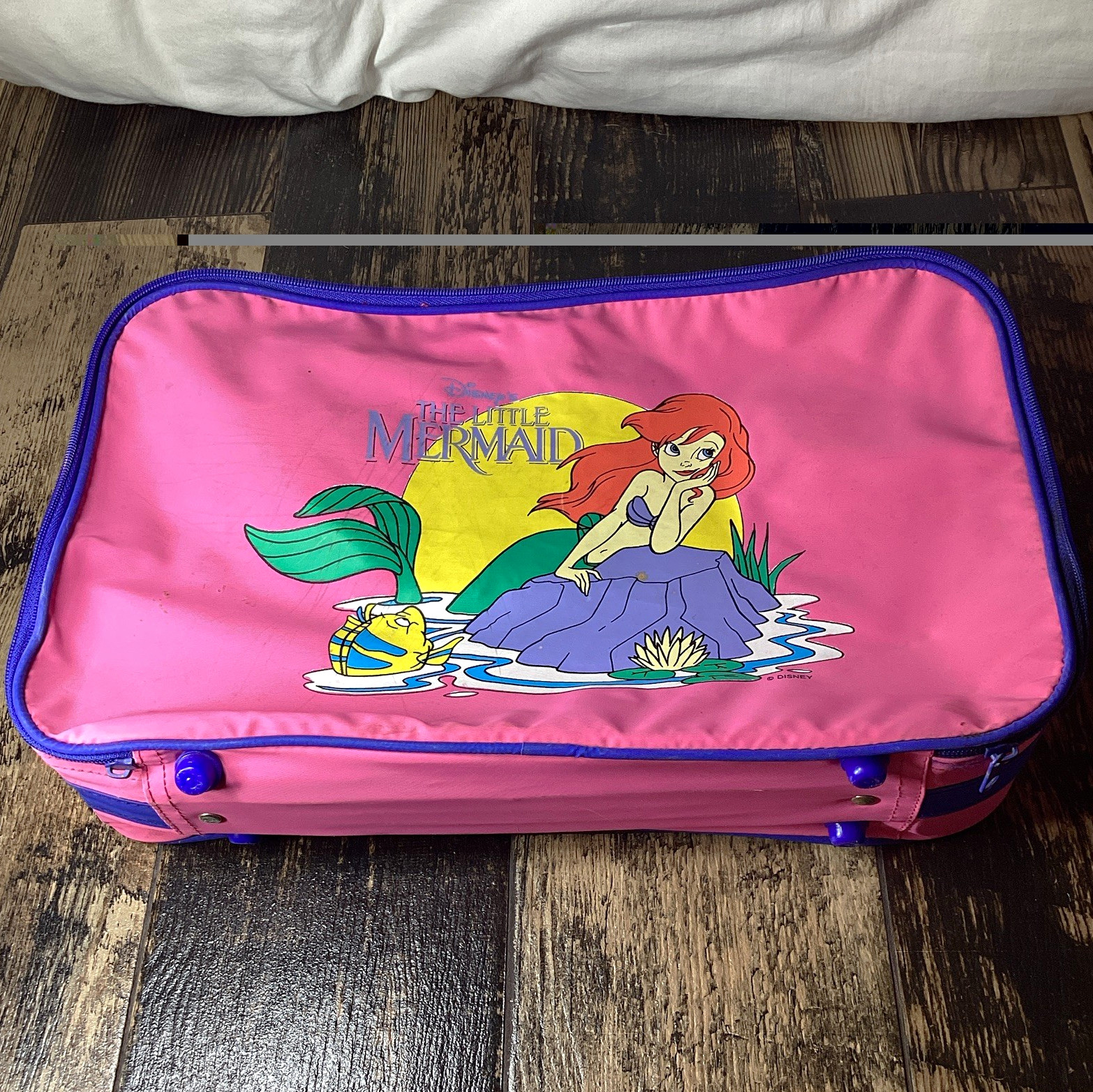 Disney The Little Mermaid Ariel Medium Pink & Purple Zip Travel Bag Case