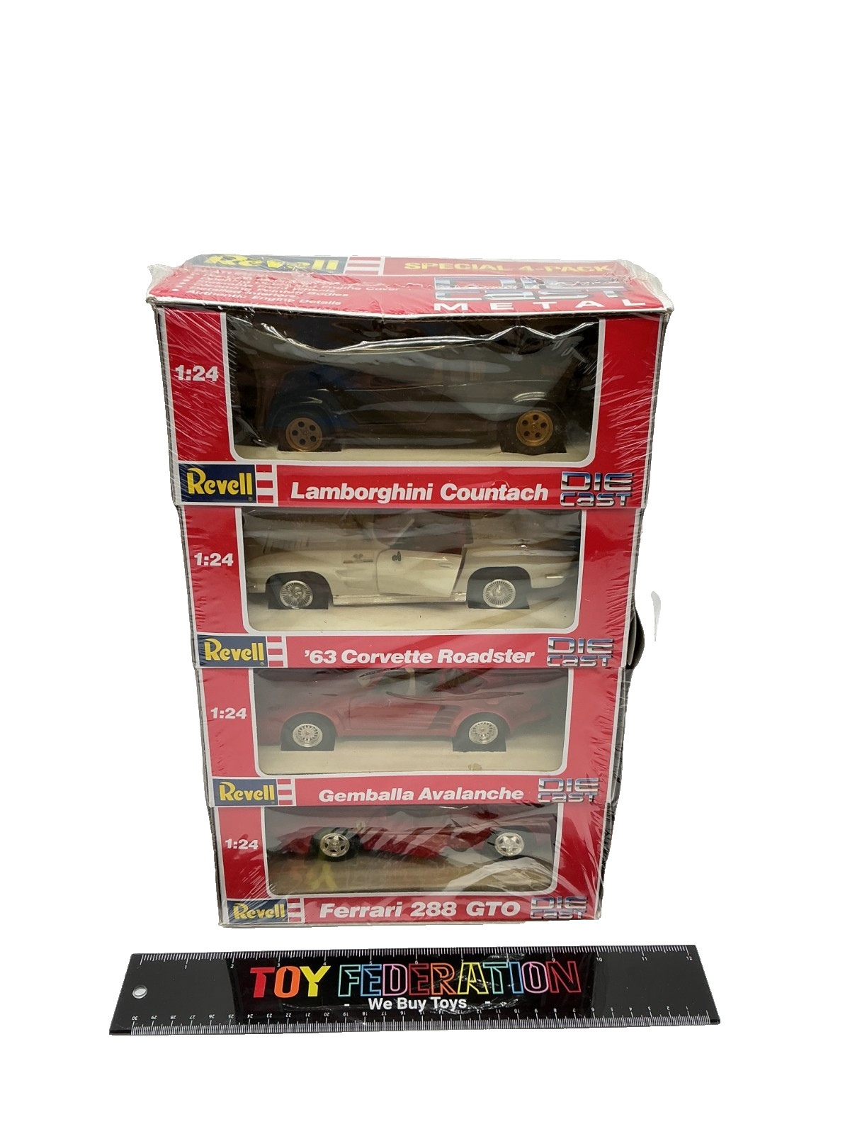 Vtg 1990 Revell 1:24 Die Cast Cars SPECIAL 4-PACK