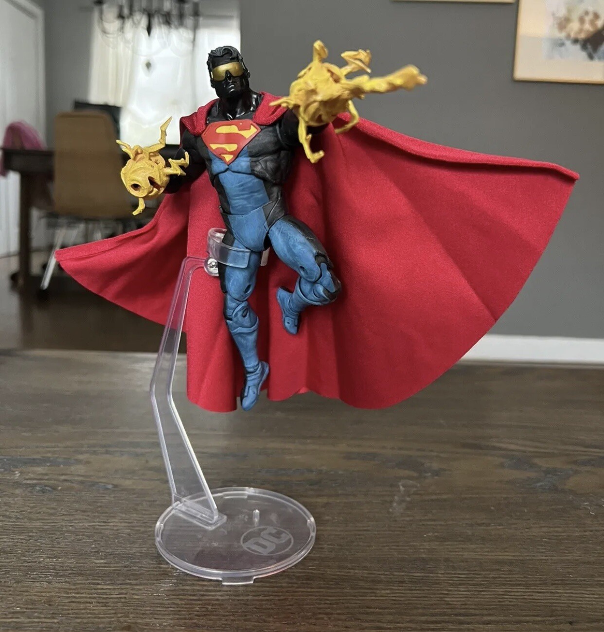 Custom Dc multiverse Superman Eradicator Mcfarlane Wired Red Cape NOT FIGURE Custom Dc multiverse Superman Eradicator Mcfarlane Wired Red Cape NOT FIGURE