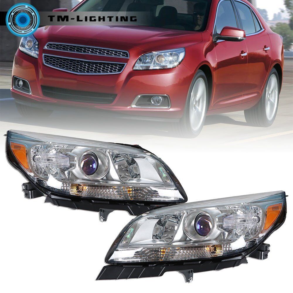 For Chevrolet Malibu 2013 2014 2015 Halogen Chrome Headlights Assembly Projector