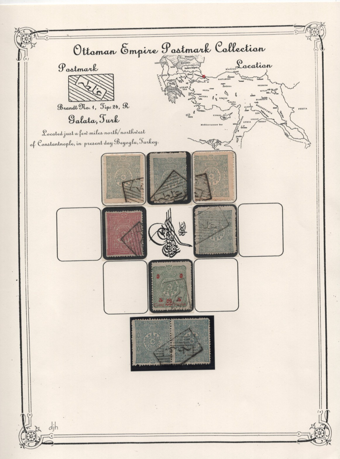 Turkey 1869-1900 Collection Of 26 Ottoman Cancels Galata & Banaluka